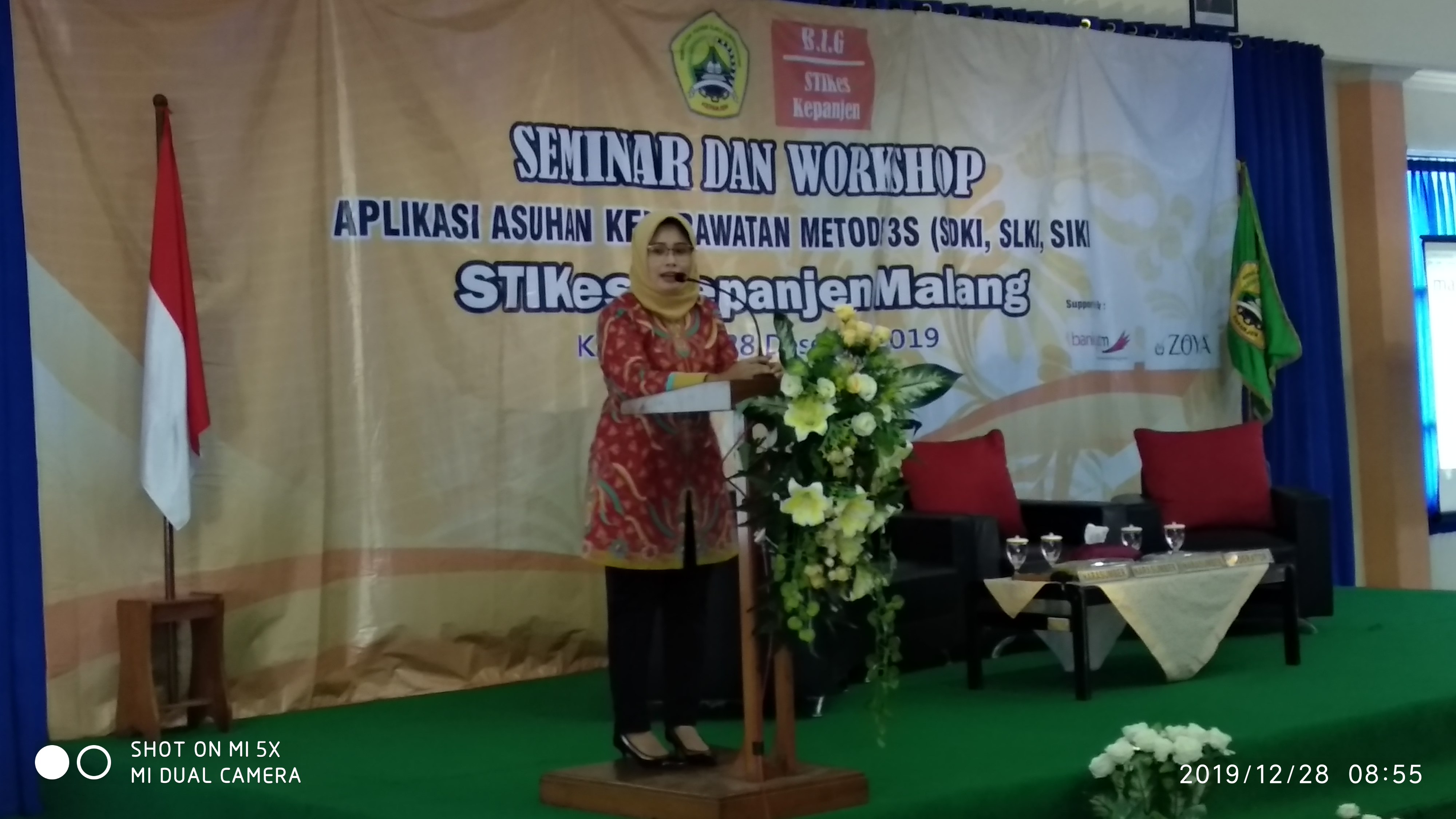 Sambutan Ketua STIKes Kepanjen, Ibu Riza Fikriana, S.Kep., Ns., M.Kep. dalam Seminar dan Worksop Aplikasi Asuhan Keperawatan Metode 3S (SDKI, SLKI, SIKI)